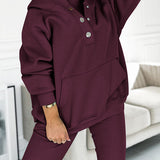 Lysa Ensemble Loungewear Femme – Set Confortable avec Sweat à Poche Kangourou & Pantalon Taille Haute