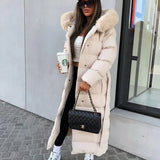 Eleva Manteau Long Femme – Veste Hiver Chaude Déperlante avec Capuche & Coupe Élégante