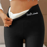 SoftCloud Leggings Doublés Polaire Femme – Pantalon d’Hiver Ultra Chaud et Extensible à Coupe Ajustée