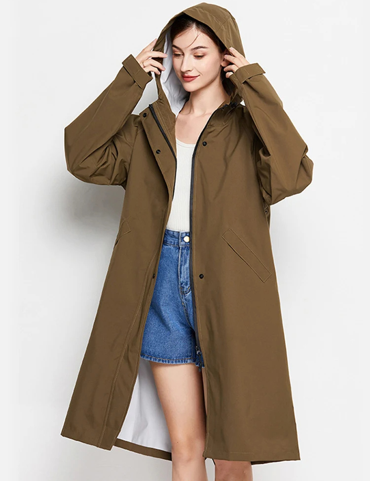 Malia Veste Femme Imperméable – Légère Coupe-Vent avec Capuche Ajustable & Poches Pratiques