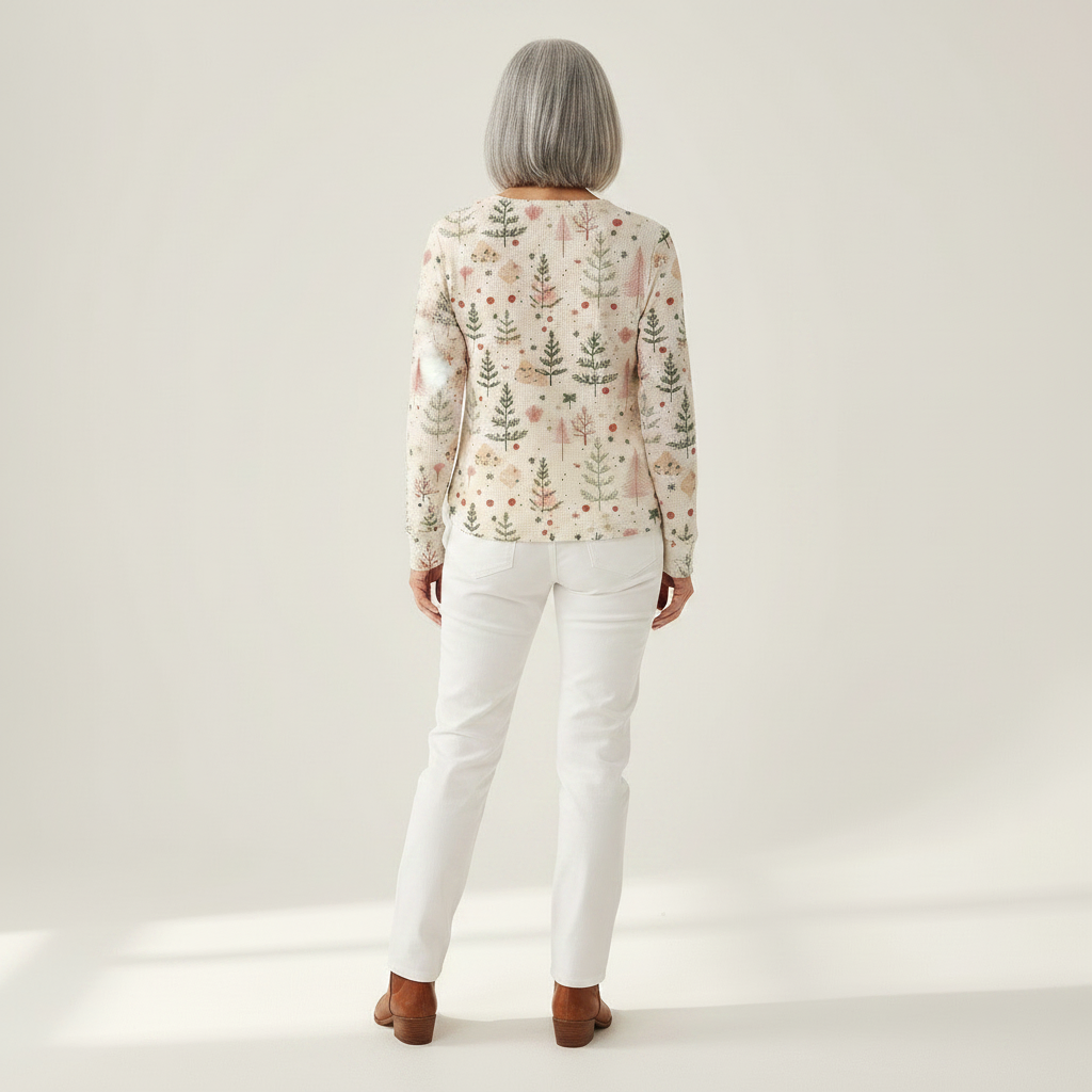Alma - Pull à motif forêt d'automne - autre vue