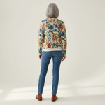 Birgit | Gilet avec motif floral botanique - vue de dos