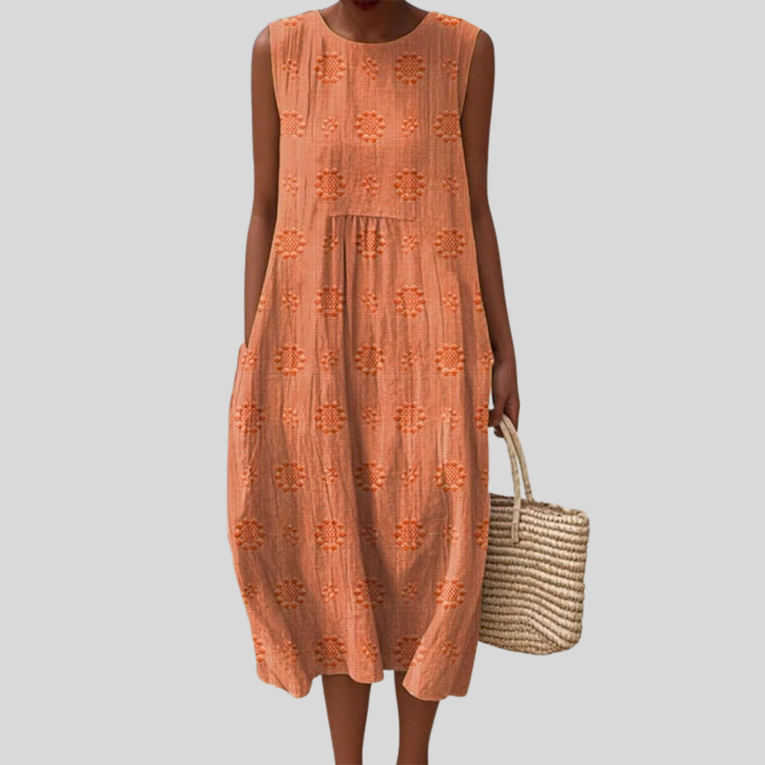 Eugénie - robe fluide et confortable pour femme, longueur midi