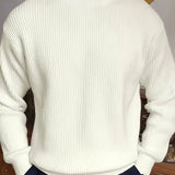 Montaro Pull Homme Col Rond Côtelé – Tricot Classique Élégant et Polyvalent