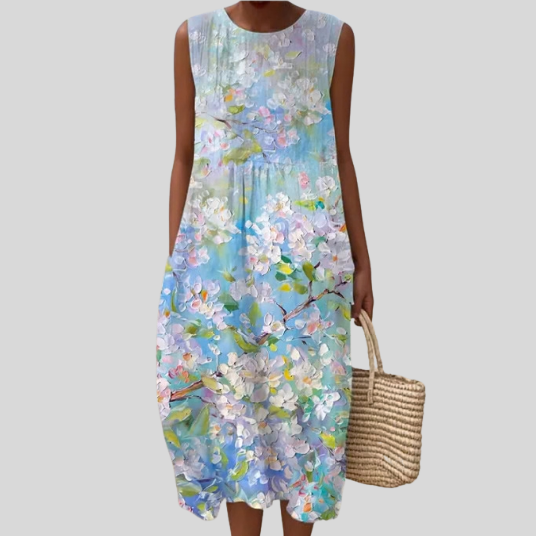 Marceline - robe fluide et confortable pour femme, longueur midi