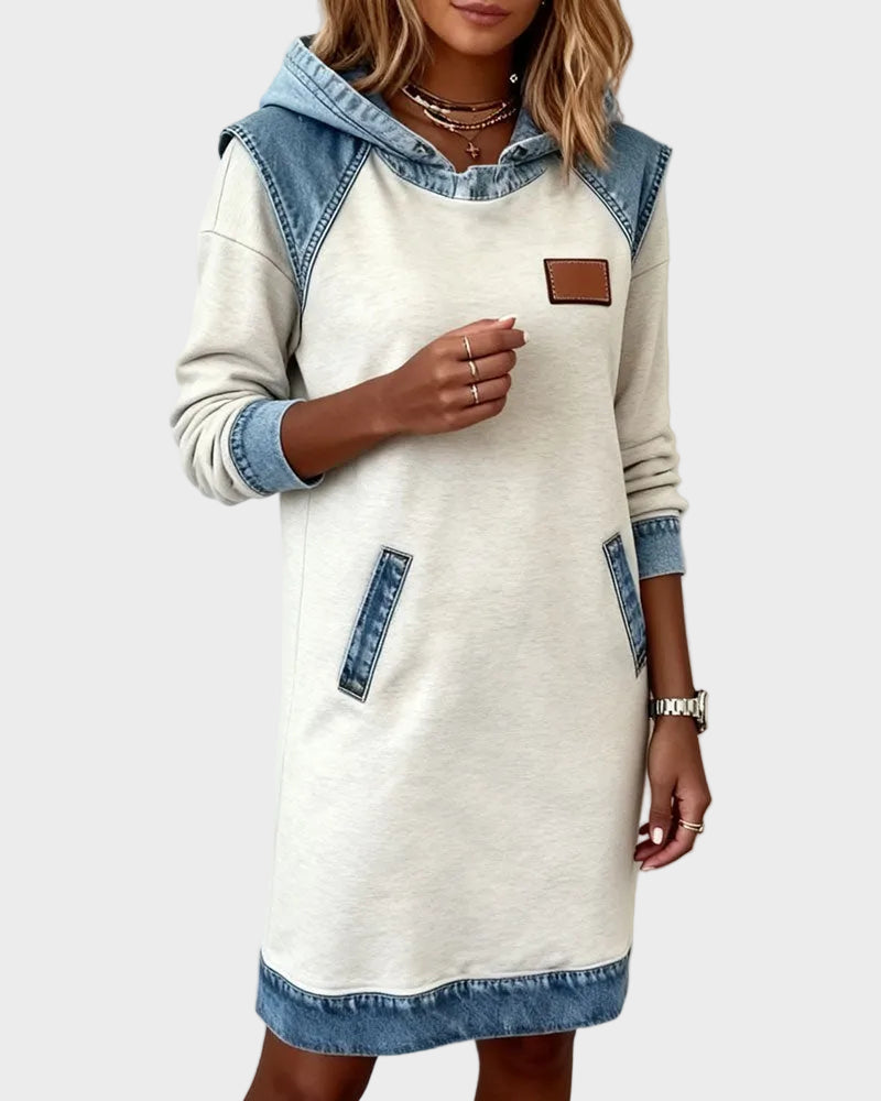 Irena - robe sweat à capuche effet jean, autre vue