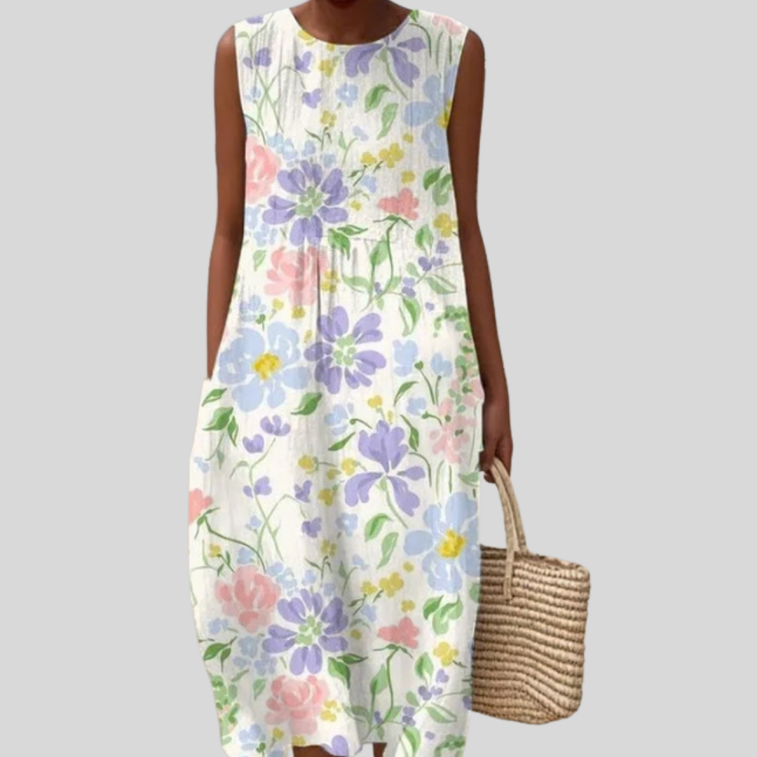 Maëlle - robe fluide et confortable pour femme, longueur midi
