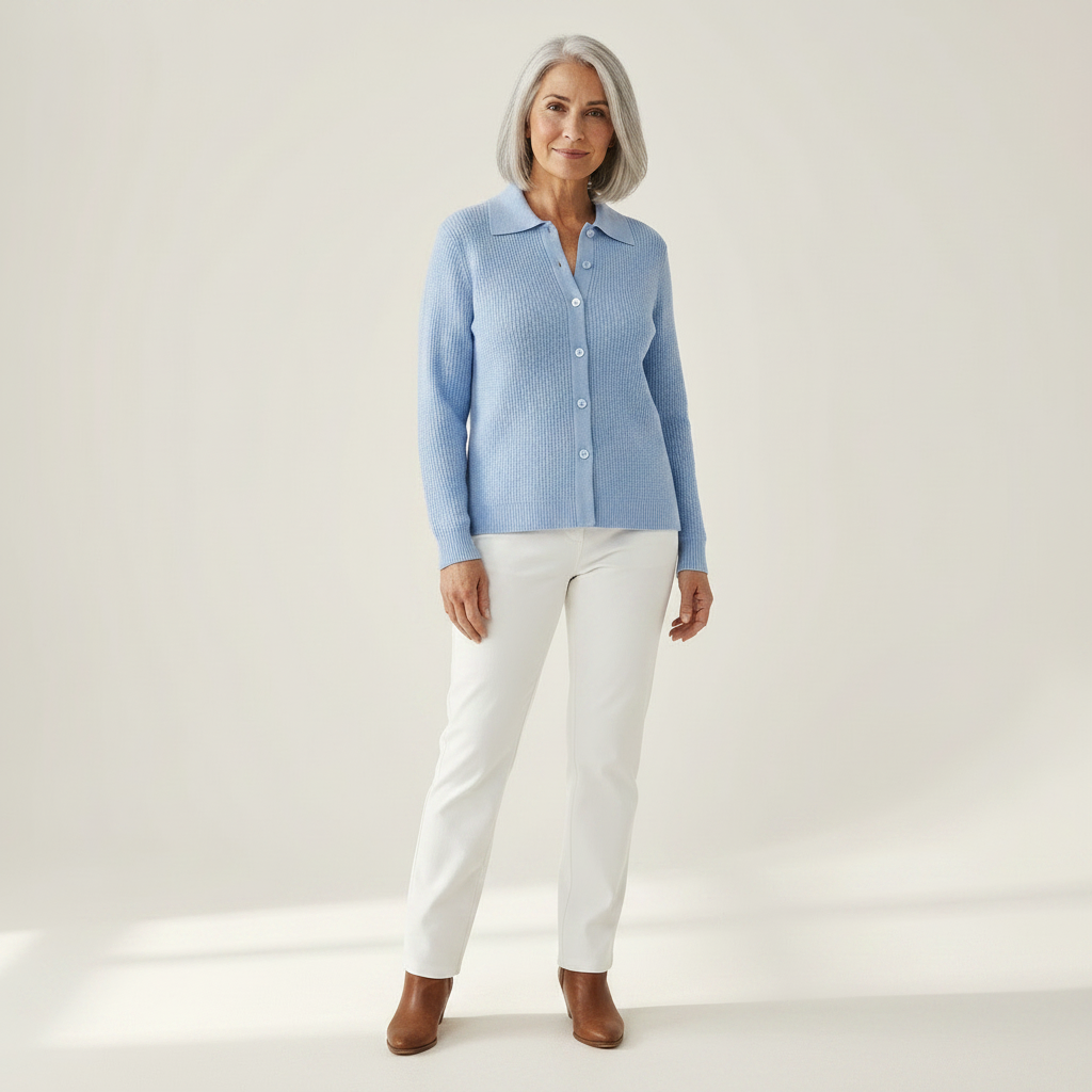 Clarisse | Gilet en tricot structuré avec boutons - vue de face