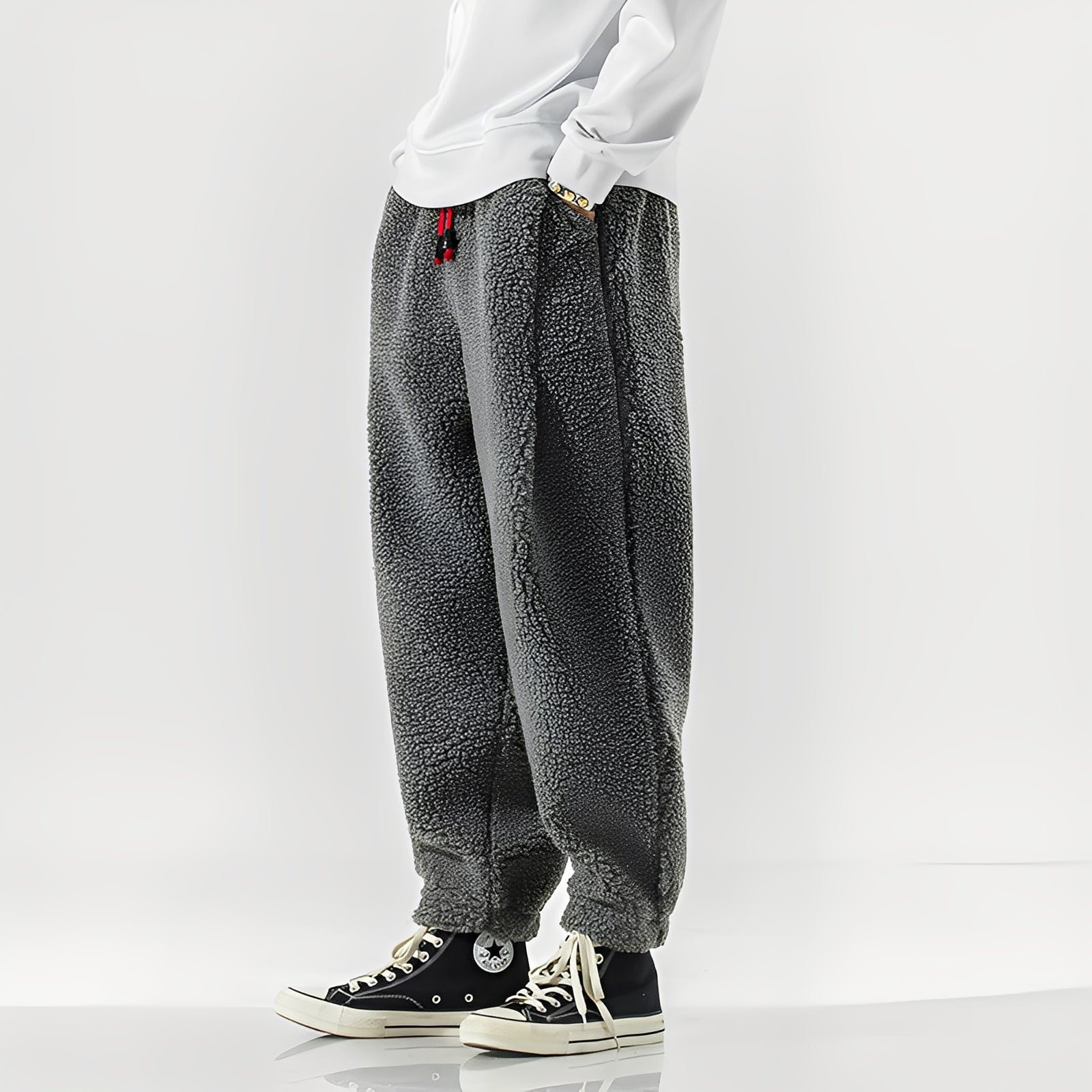 Nathaniel – Pantalon Homme en Polaire Teddy – Loungewear Doux et Chaud à Coupe Décontractée pour un Confort Quotidien