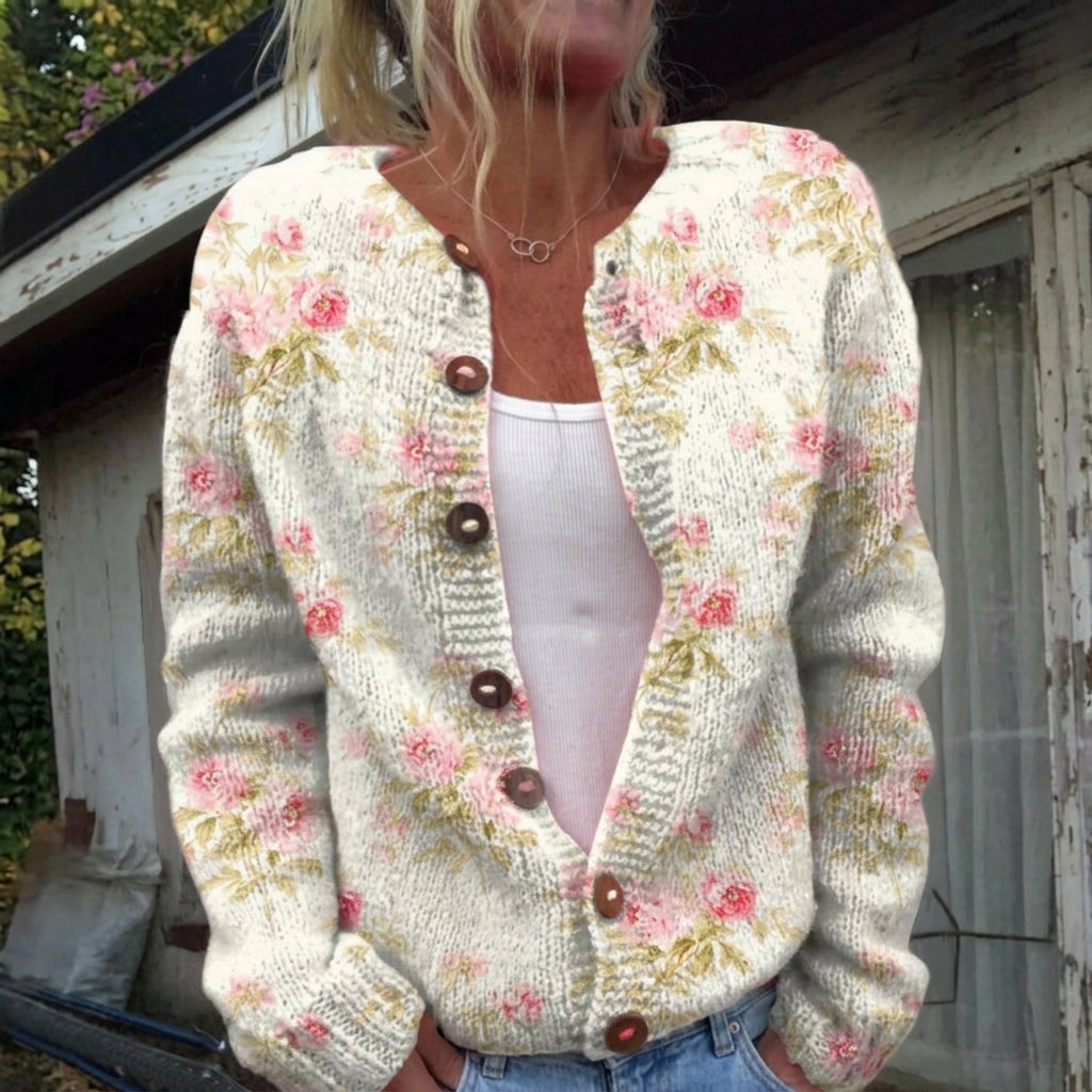 Elaris | Cardigan en maille vintage pour femme - AMORA MODE