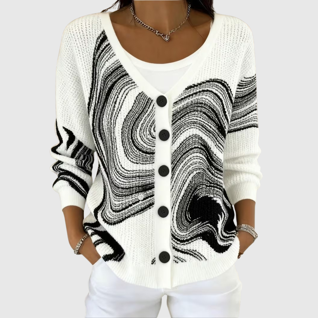 Lena - Cardigan en tricot confortable avec boutons - vue d'ensemble