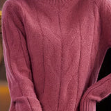 Cheena Pull Femme Texturé – Col Montant Élégant en Maille Chaude & Raffinée