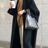 Zareen Manteau Long Femme – Coupe Croisée Élégante Sans Boutons & Style Intemporel