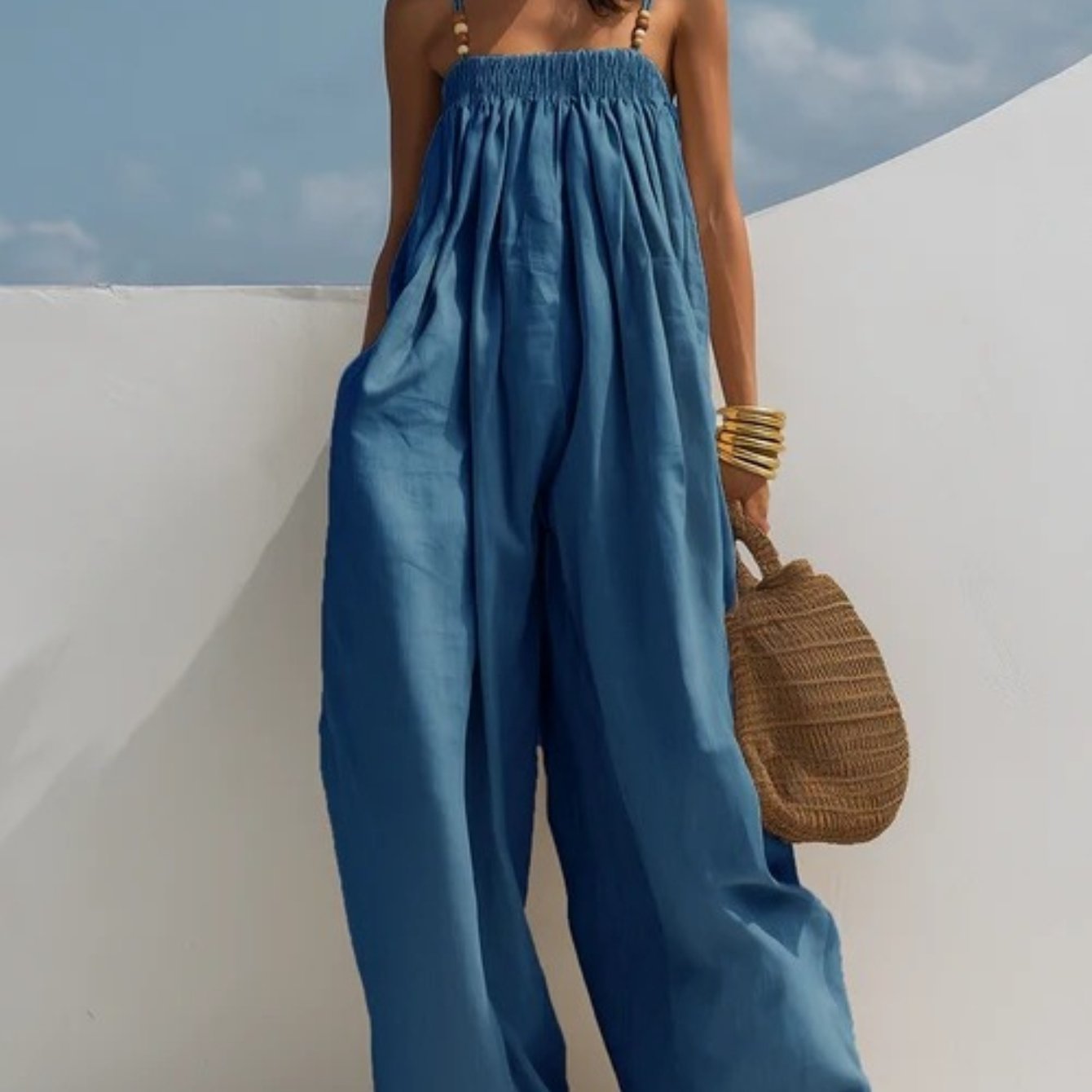 Monica - combinaison en denim à jambes larges pour femme - vue 6