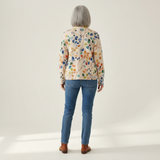 Anja | Gilet avec motif de feuilles colorées - vue de dos