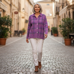 Rebecca | Gilet en tricot à carreaux coupe décontractée - en extérieur