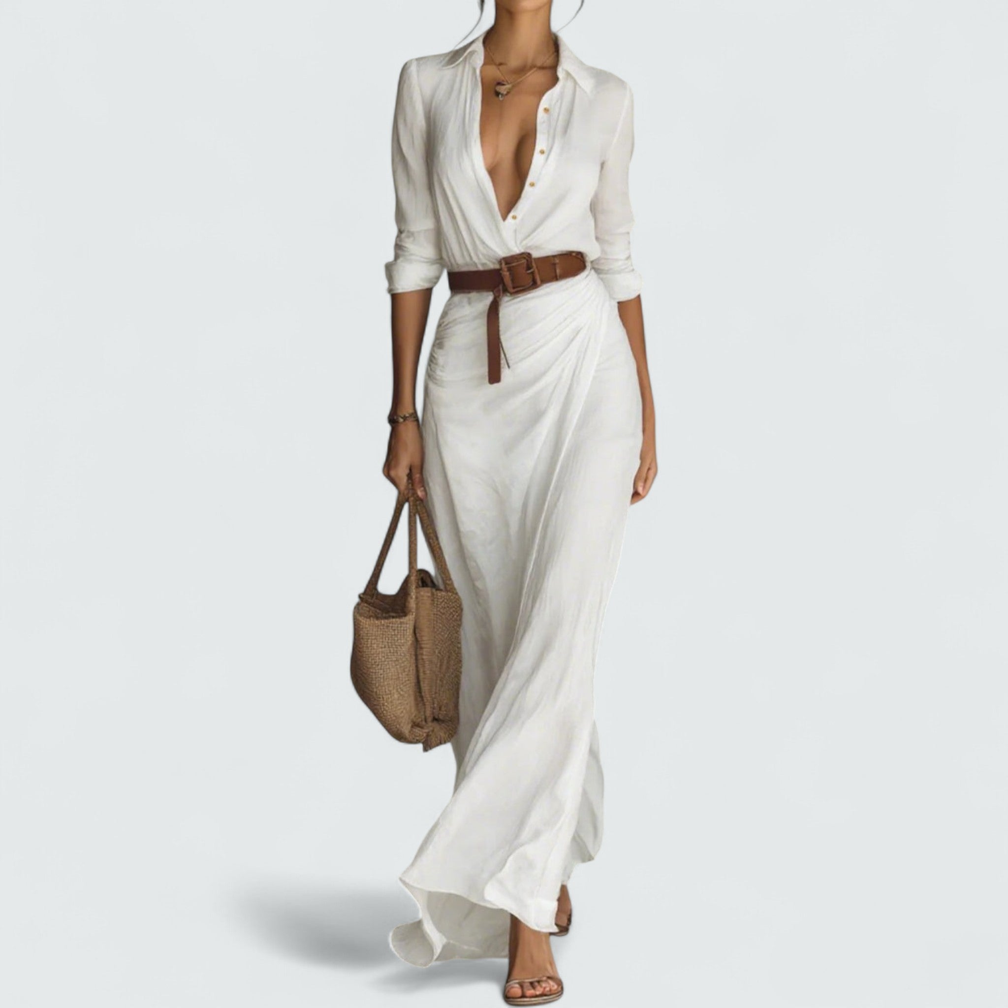 Pia™ | Robe longue à manches longues