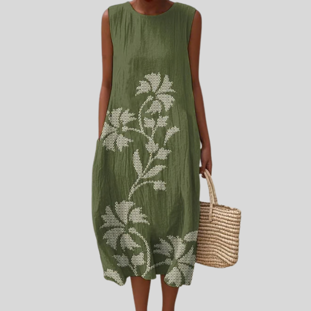 Hortense - robe fluide et confortable pour femme, longueur midi