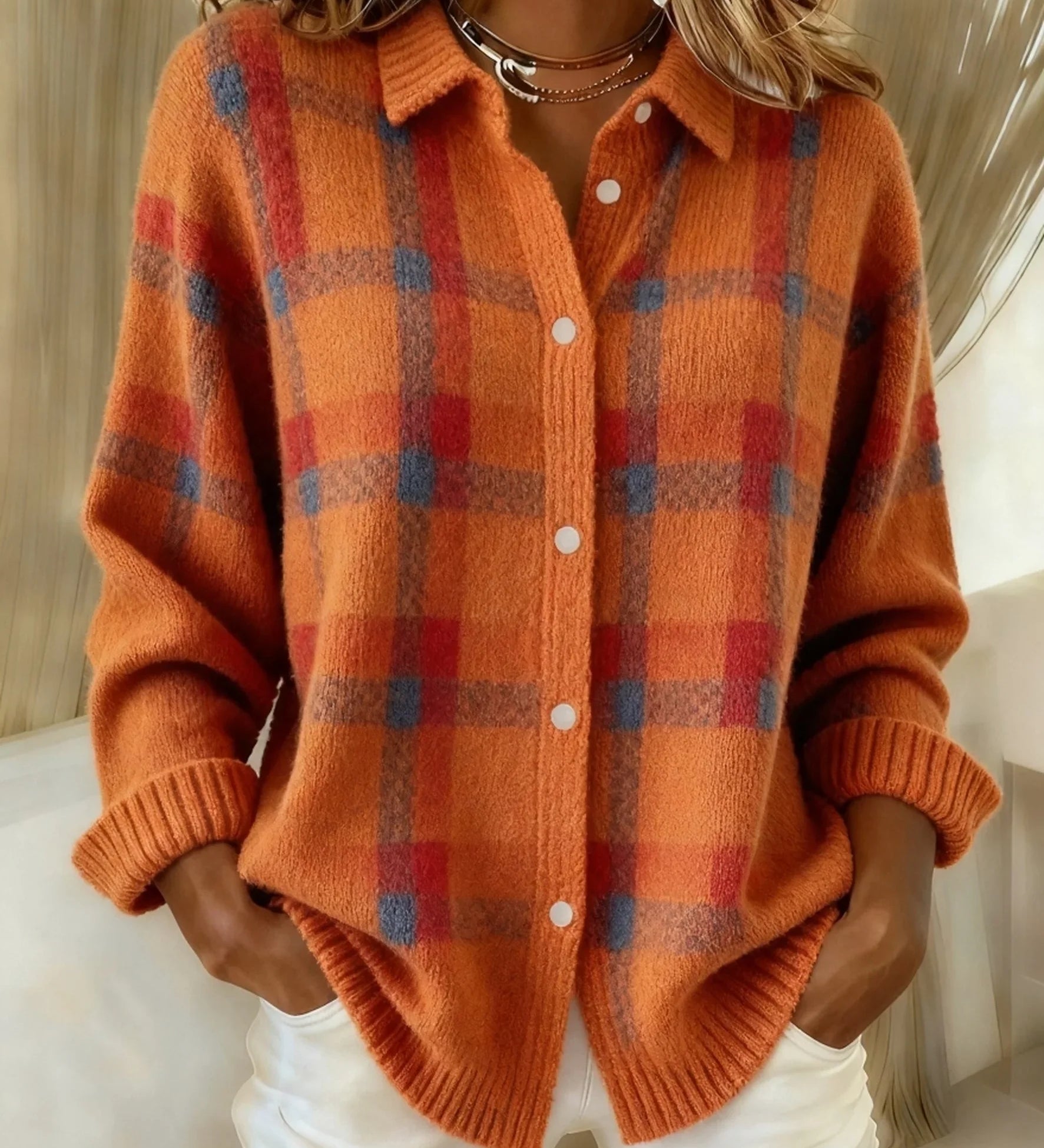 Felicia™ | Cardigan à Carreaux Décontracté