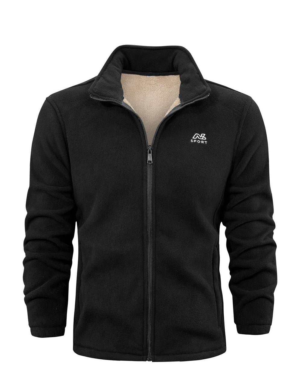 Alex Veste Fleece Unisexe – Jacket Doublé Sherpa Chaud avec Col Montant & Fermeture Zippée