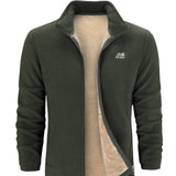 Alex Veste Fleece Unisexe – Jacket Doublé Sherpa Chaud avec Col Montant & Fermeture Zippée