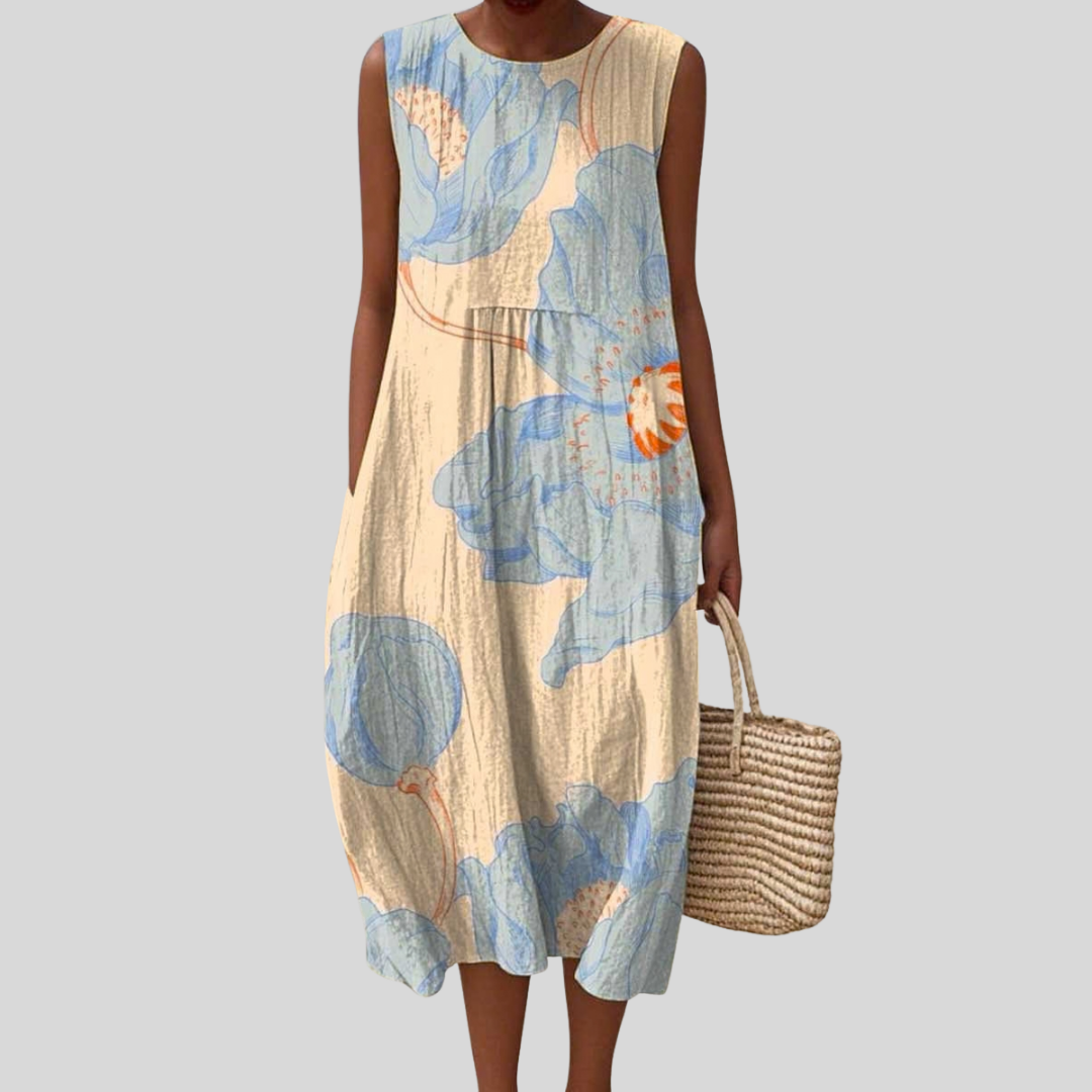 Ninon - robe fluide et confortable pour femme, longueur midi