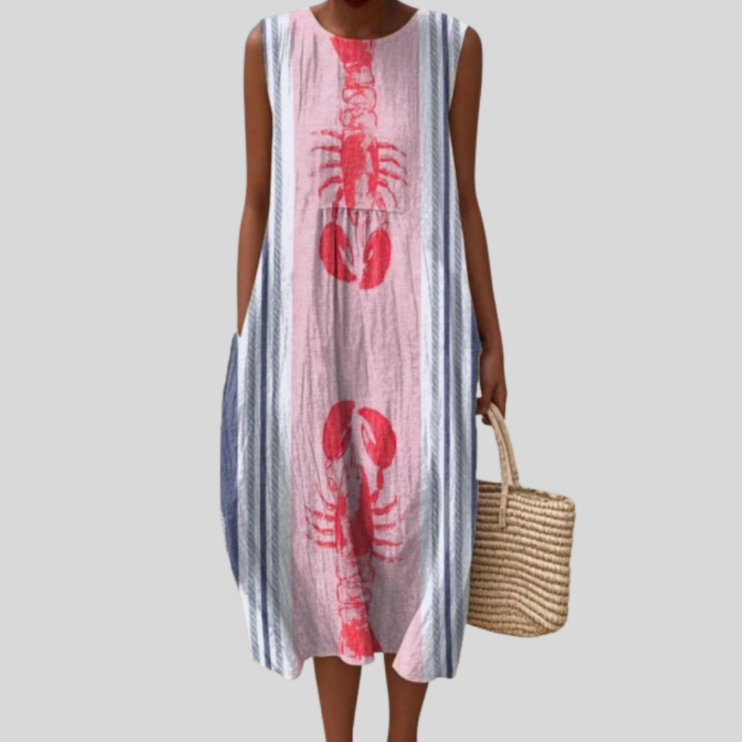 Nadège - robe fluide et confortable pour femme, longueur midi