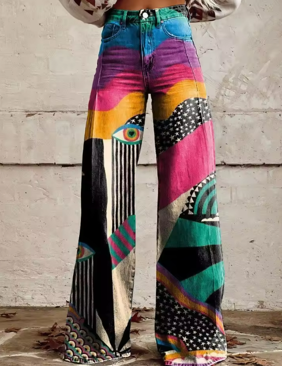 Talia - Pantalons Flare Boho Chic