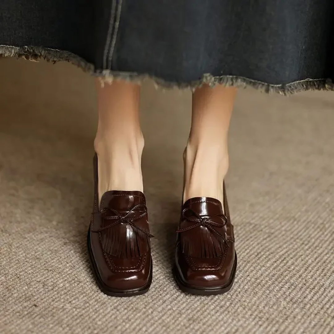 Dorothy - mocassins à talons, détail de la finition