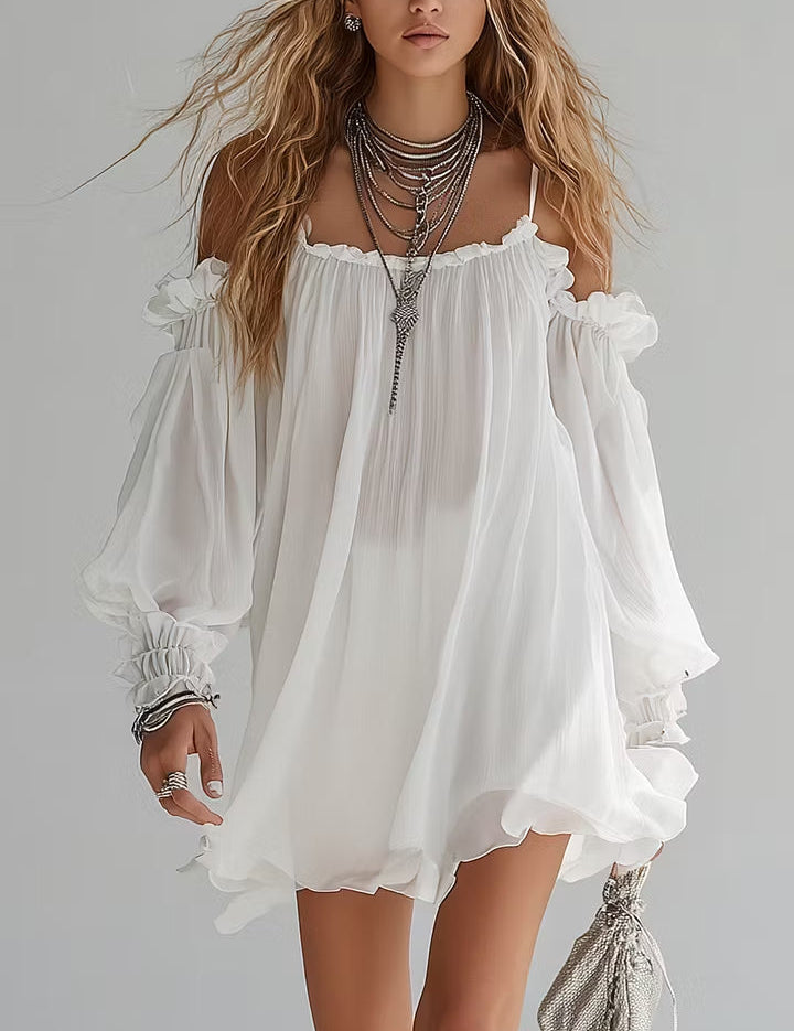 Mélusine - robe mini fluide de style bohème pour femme