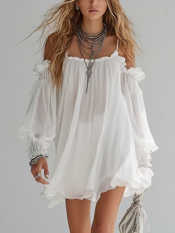 Mélusine - robe mini fluide de style bohème pour femme