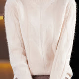 Cheena Pull Femme Texturé – Col Montant Élégant en Maille Chaude & Raffinée