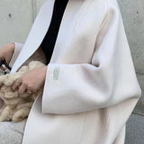 Zareen Manteau Long Femme – Coupe Croisée Élégante Sans Boutons & Style Intemporel