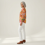 Faustine - Pull à motif floral coloré - vue de profil