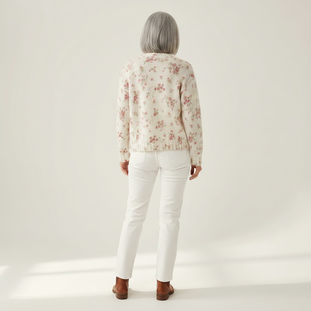 Marvella | Cardigan en maille vintage pour femme - vue de dos