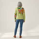 Claudia | Gilet avec motif coloré de lys - vue de dos