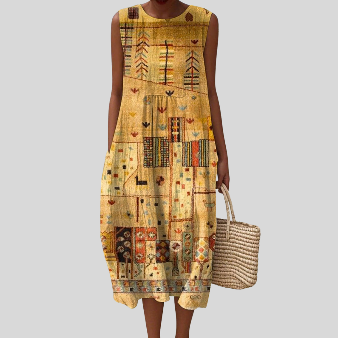 Fleur - robe fluide et confortable pour femme, longueur midi