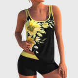 Flor – Tankini fleuri avec short, effet ventre plat - vue 3