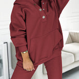 Leslie Ensemble Loungewear Femme – Set Hoodie & Legging Confort en Coton Mélangé