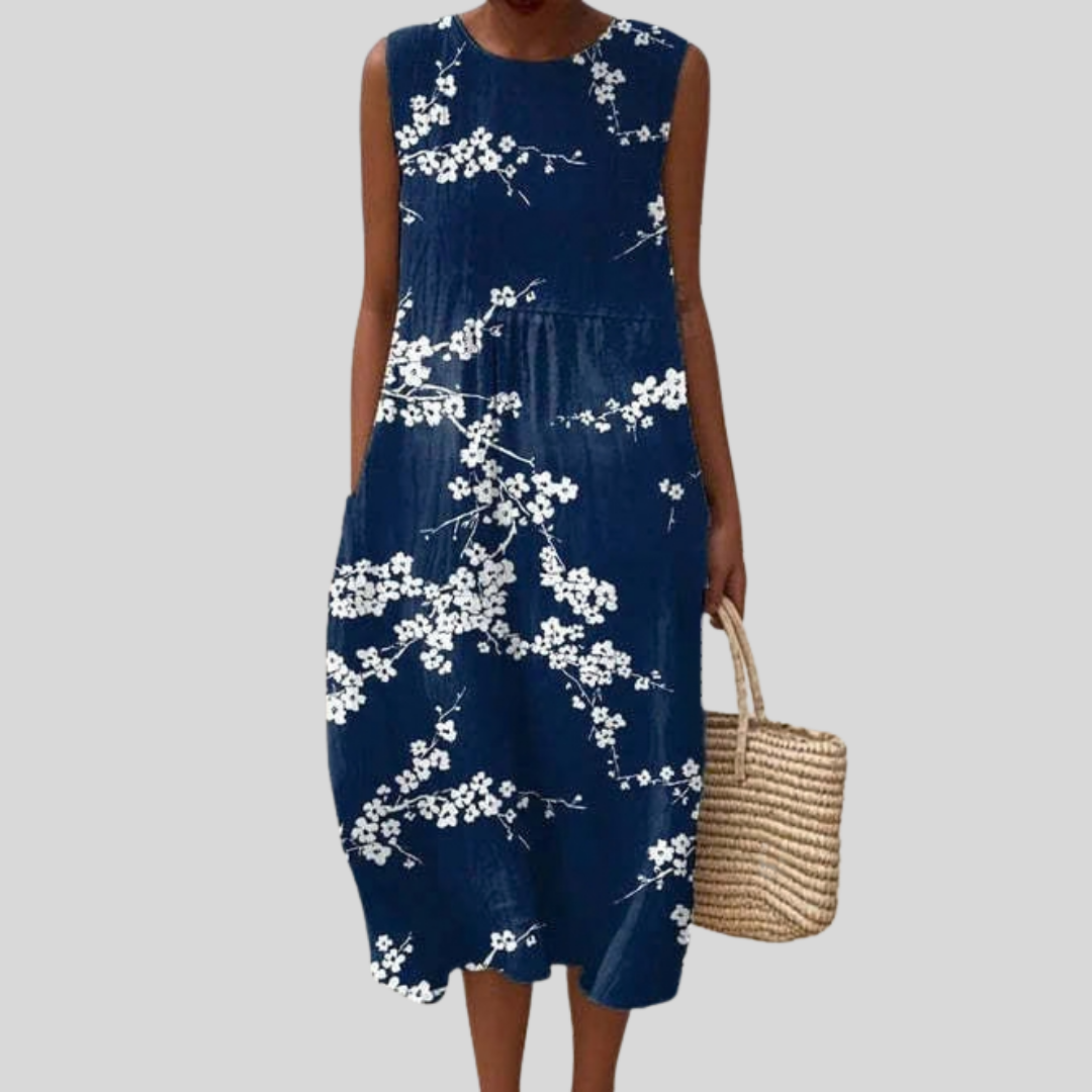Louise - robe fluide et confortable pour femme, longueur midi