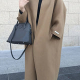 Zareen Manteau Long Femme – Coupe Croisée Élégante Sans Boutons & Style Intemporel