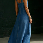 Vera - robe longue en denim boutonnée pour femme - vue 4