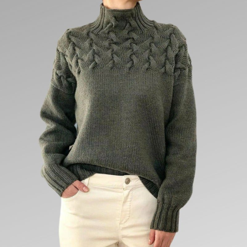 Reagan Col Roulé Femme – Pull d’Hiver Élégant en Coton Mélangé Doux et Confortable