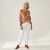 Faustine - Pull à motif floral coloré - vue de face