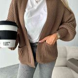 Lanna Cardigan Femme Ouvert – Coupe Relax, Manches Ballon & Maille Douce