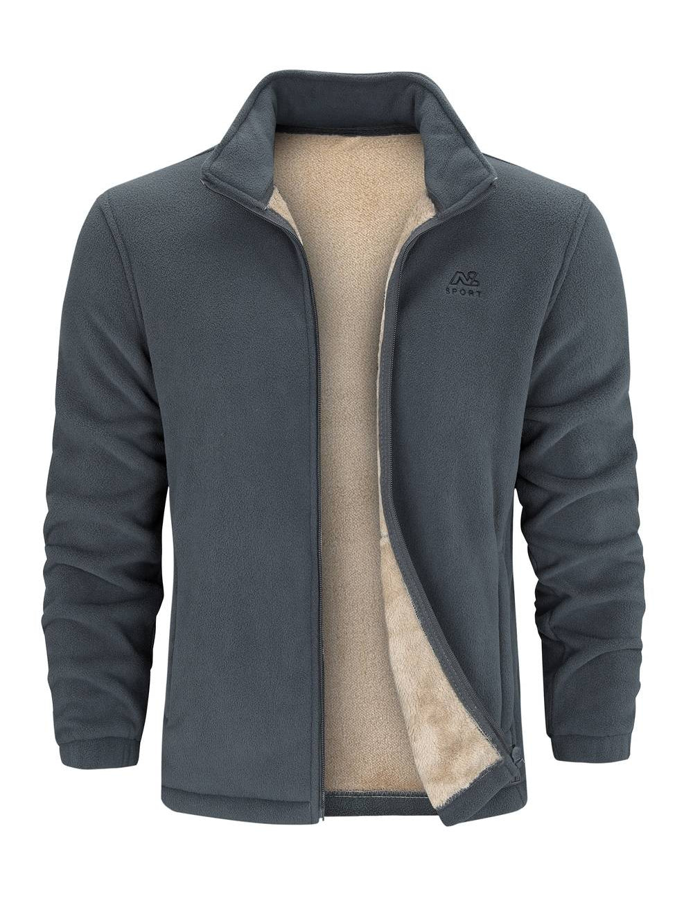 Alex Veste Fleece Unisexe – Jacket Doublé Sherpa Chaud avec Col Montant & Fermeture Zippée
