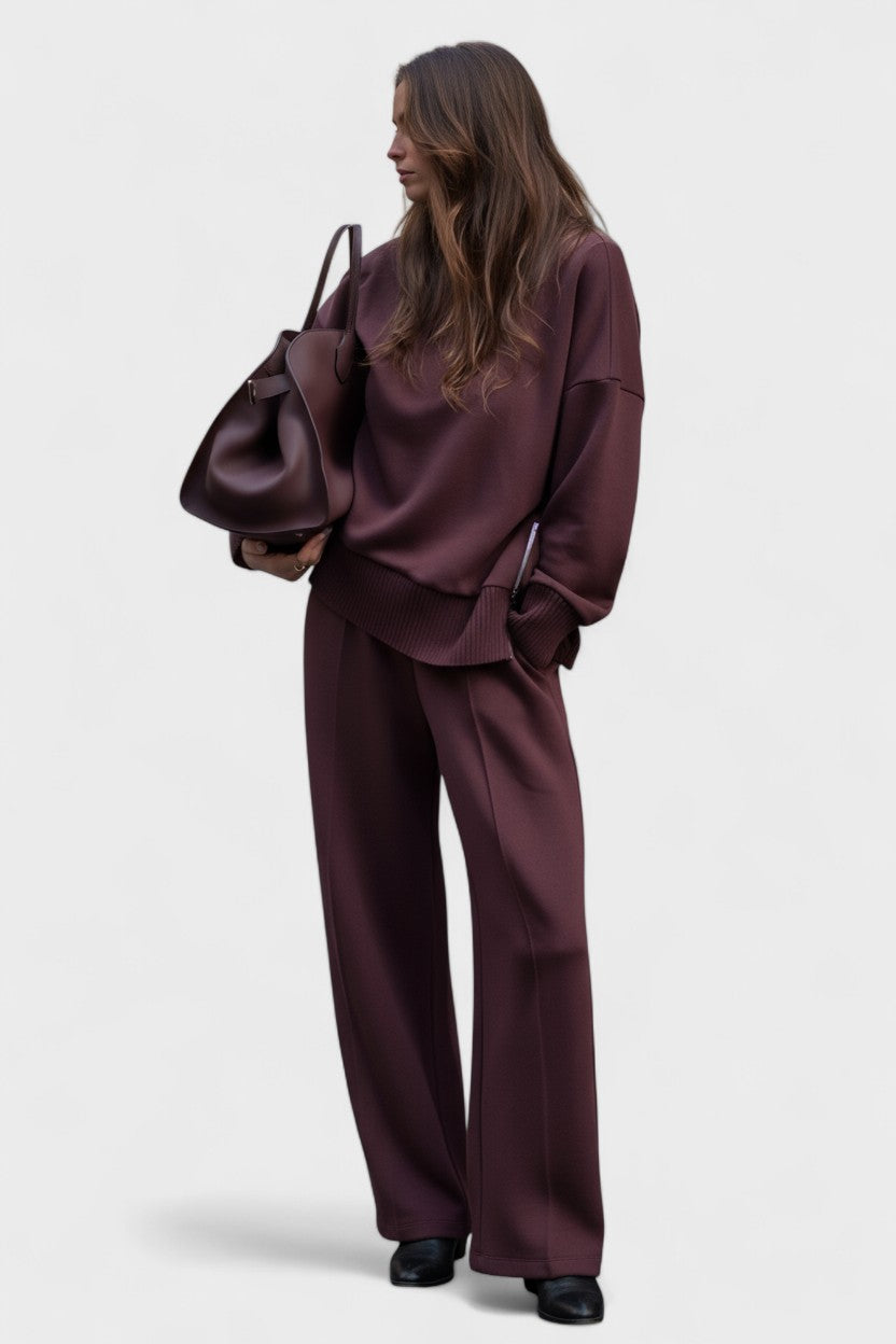 Bérénice - Ensemble haut en maille à col roulé & pantalon