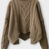 Hortense - Ensemble pull torsadé & pantalon large en maille