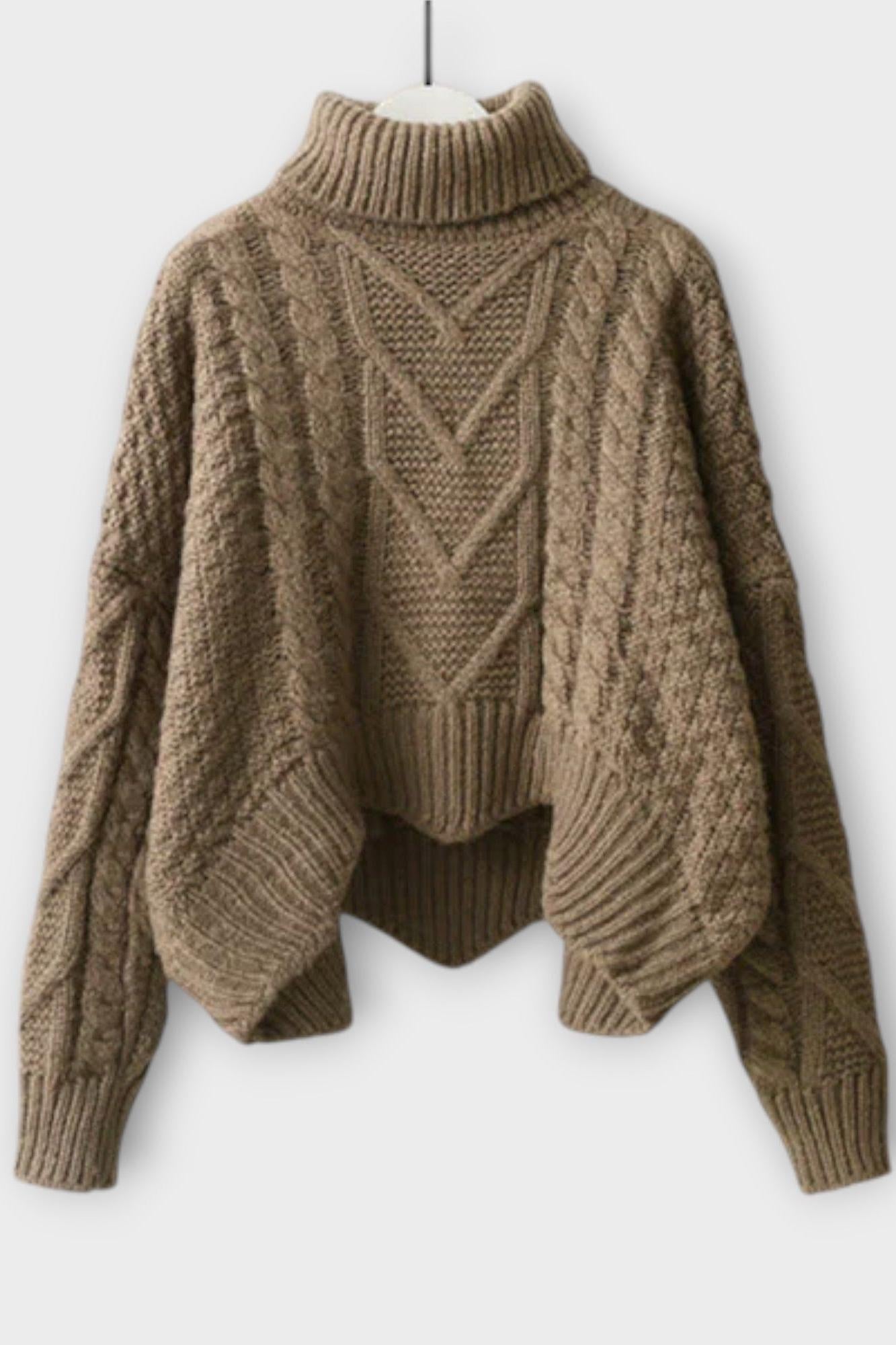 Hortense - Ensemble pull torsadé & pantalon large en maille