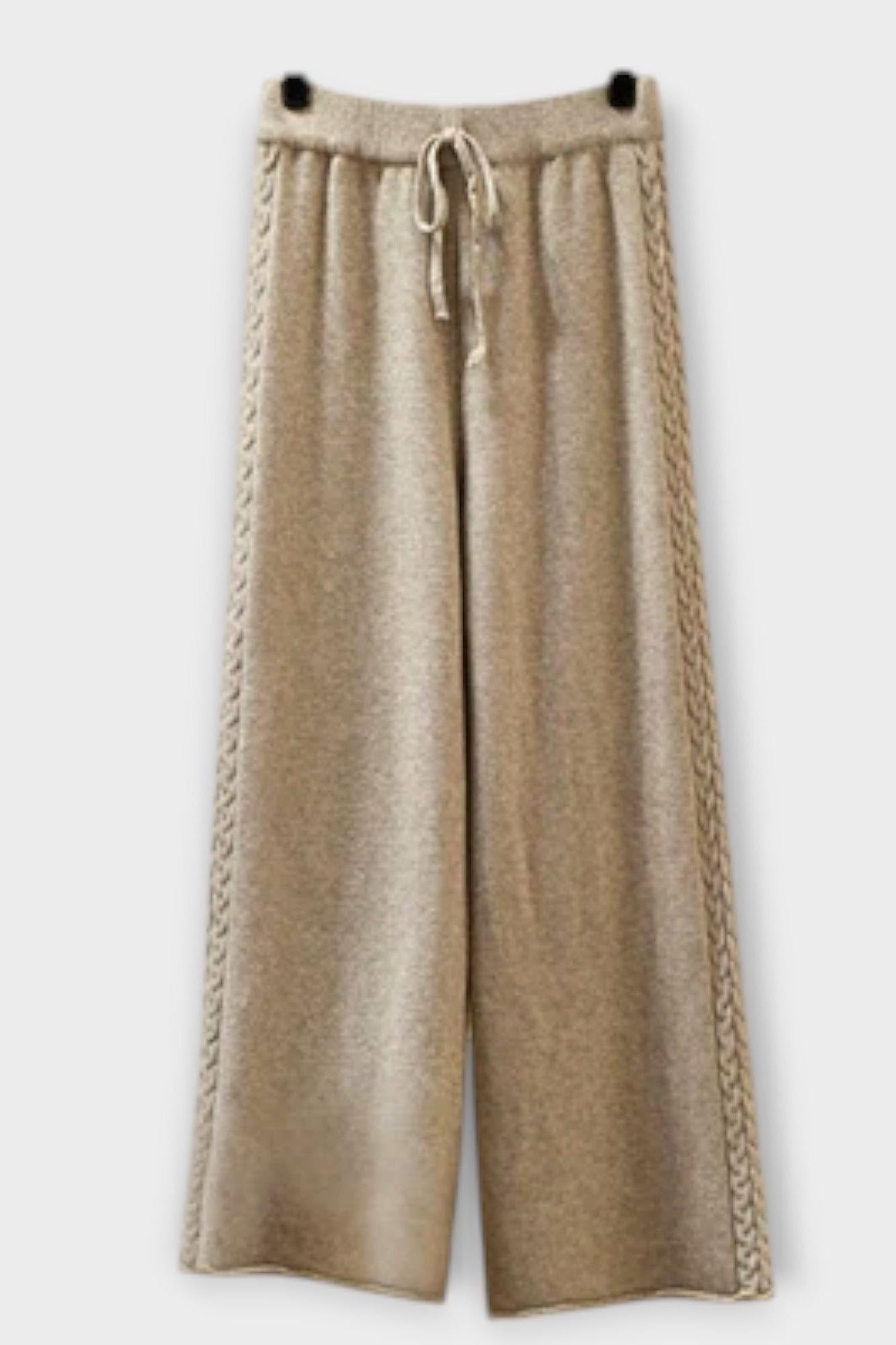 Hortense - Ensemble pull torsadé & pantalon large en maille